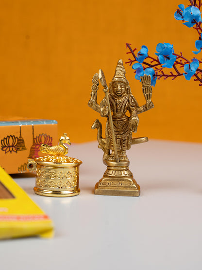 Gift Hamper - String Bag with Murugan, Incense Stick and Kumkum Holder - WMH0003