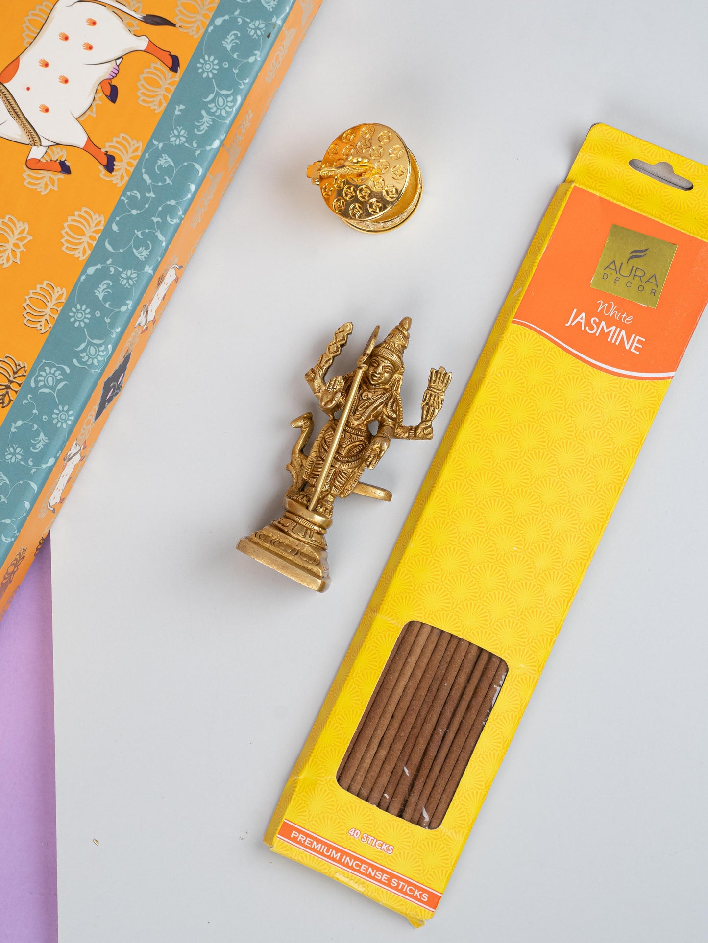 Gift Hamper - String Bag with Murugan, Incense Stick and Kumkum Holder - WMH0003