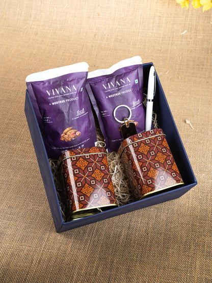 Gift Hamper - Tin with Dry Fruits, Keychain and Pen - WMH0005