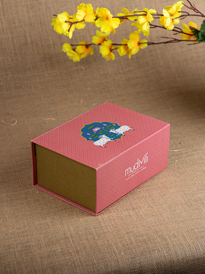 Gift Hamper - Paduka Box with Brass Diya and Incense Cones - WMH0015