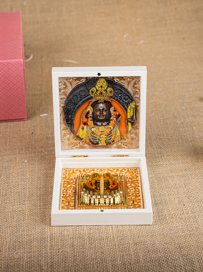 Gift Hamper - Paduka Box with Brass Diya and Incense Cones - WMH0015