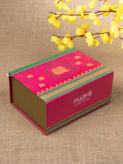 Gift Hamper - Meenakari Plate with Crystal Diya and Cashews - WMH0018