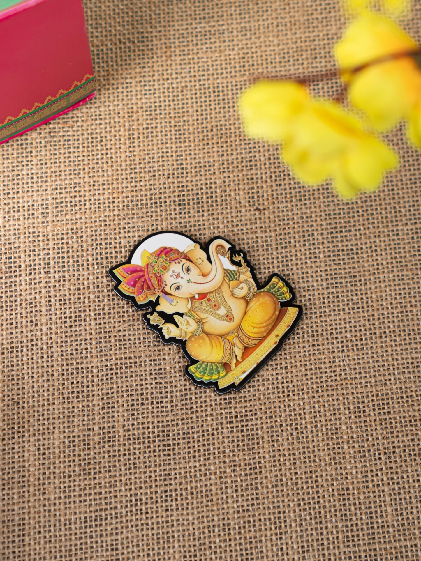 Gift Hamper - Manai with Ganesha Pooja Mandir and Fridge Magnet - WMH0024