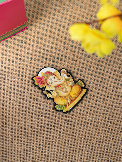 Gift Hamper - Manai with Ganesha Pooja Mandir and Fridge Magnet - WMH0024