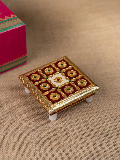Gift Hamper - Manai with Ganesha Pooja Mandir and Fridge Magnet - WMH0024
