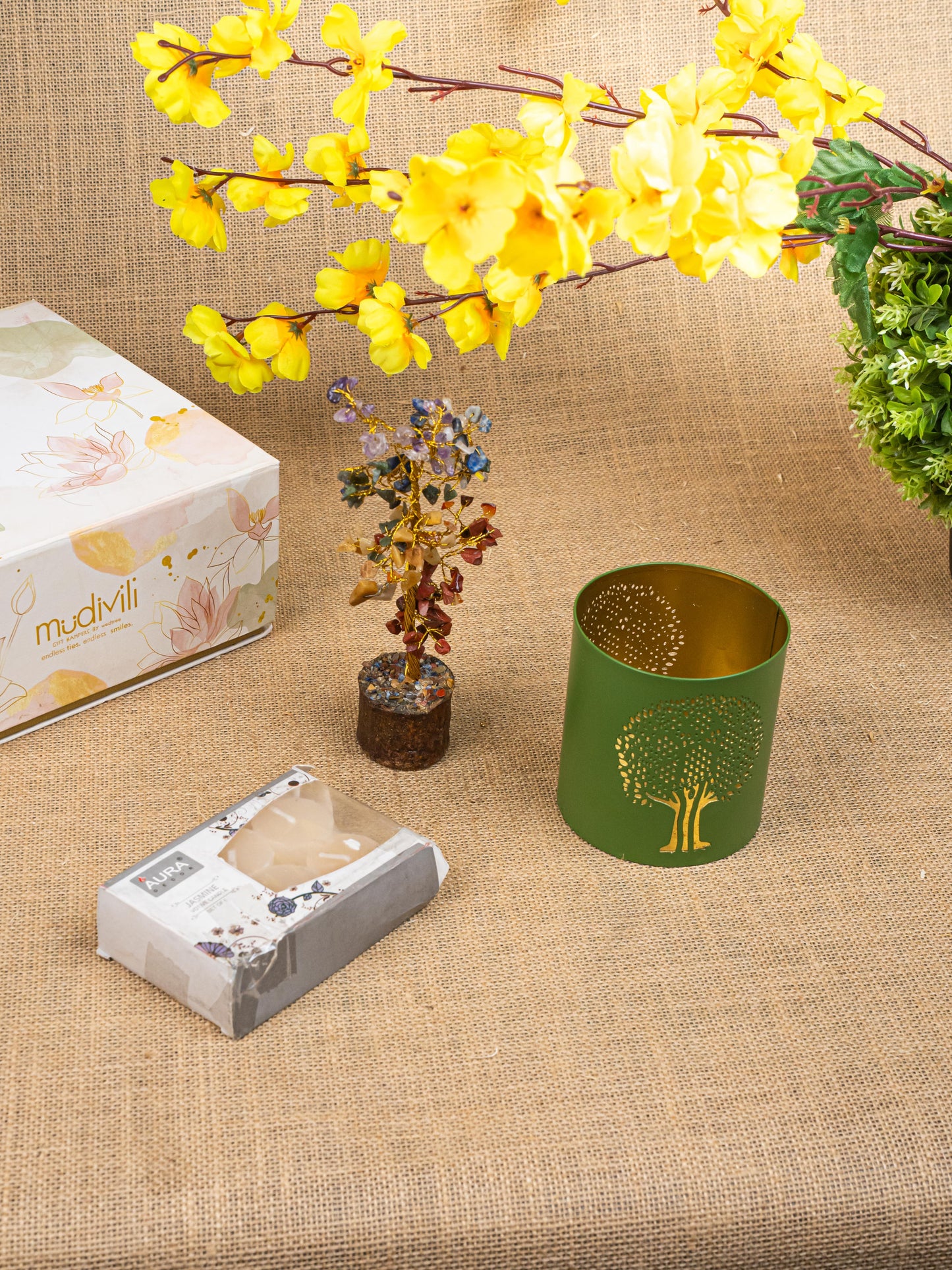 Gift Hamper - Votive with Tree of Life and Scented Candles - WMH0028