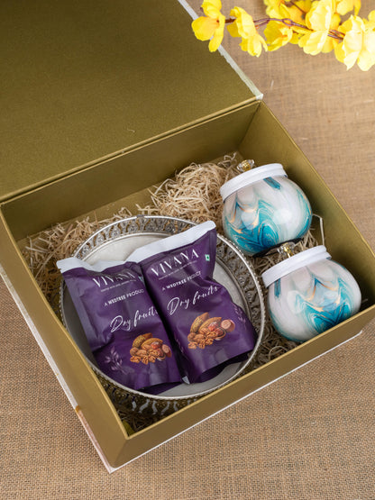 Gift Hamper - Bowl with Dry Fruit Jar and Dry Fruits - WMH0030