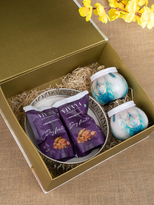 Gift Hamper - Bowl with Dry Fruit Jar and Dry Fruits - WMH0030