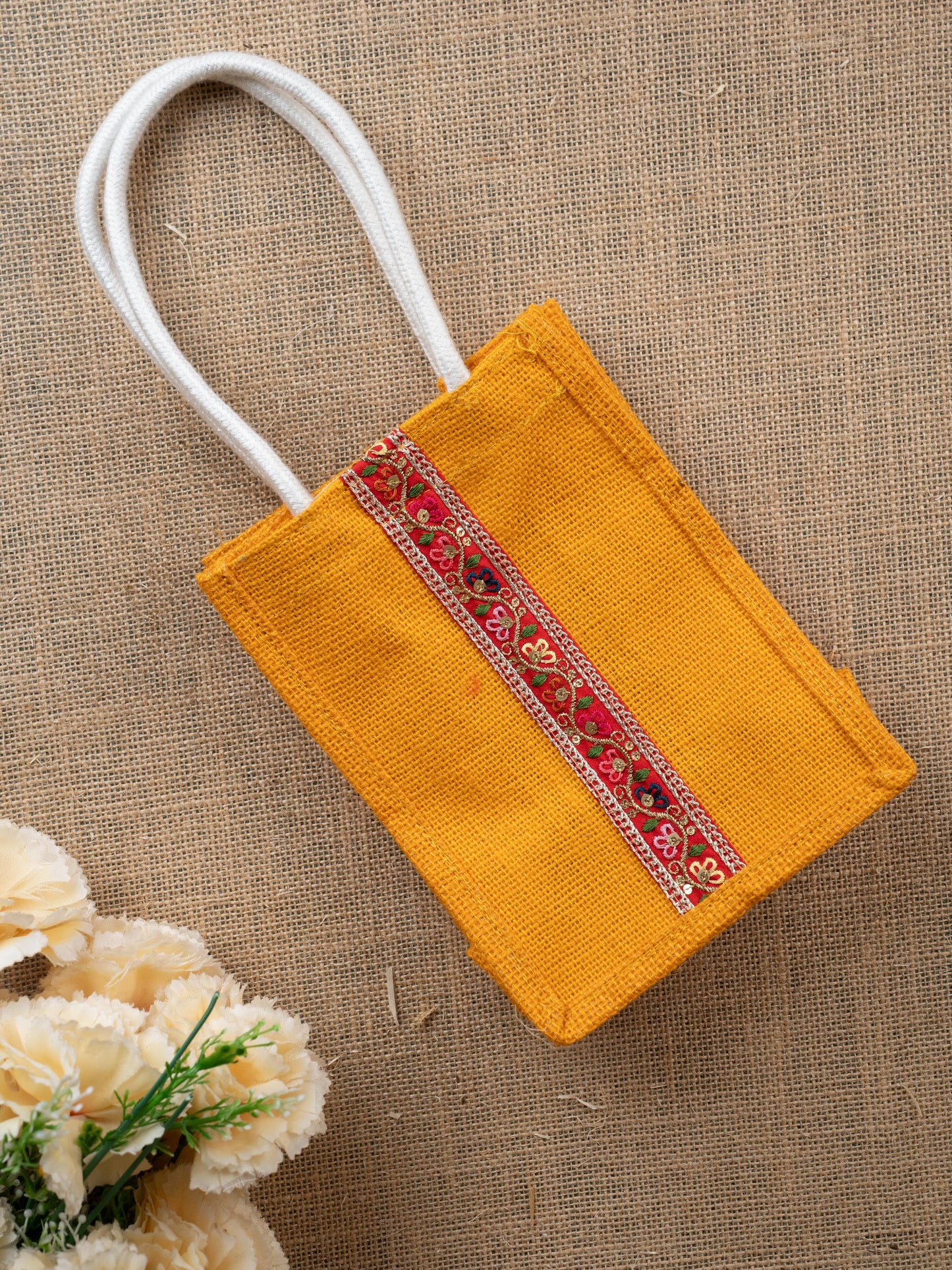 Jute Bag with Lace - WBG1753