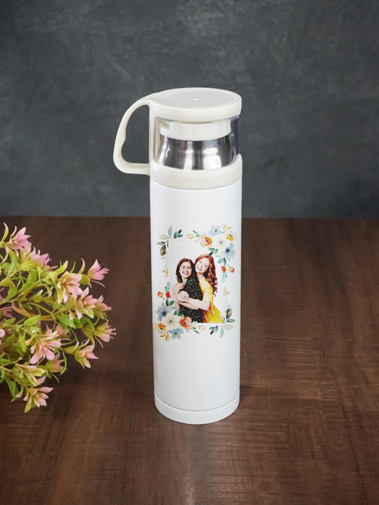 Corporate Gift - White Stainless Steel Vacuum Cup & Flask - BCG0075