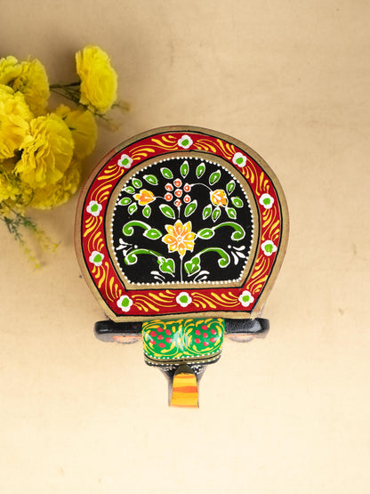 Hand Painted Elephant Stool - Black - 7 inch - WL5220