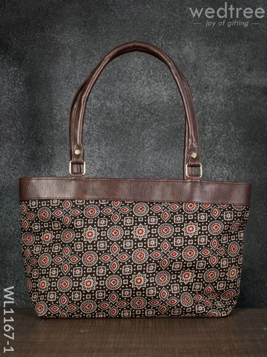 Ajrakh Printed Fabric Handbag - WL1167
