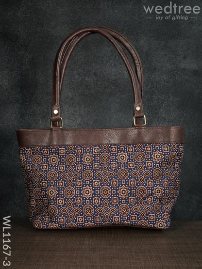 Ajrakh Printed Fabric Handbag - WL1167