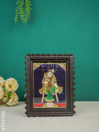 Andal Photo frame with Tanjore art work - Flat (Gold foil) - 8 x 6 inch - WL4428