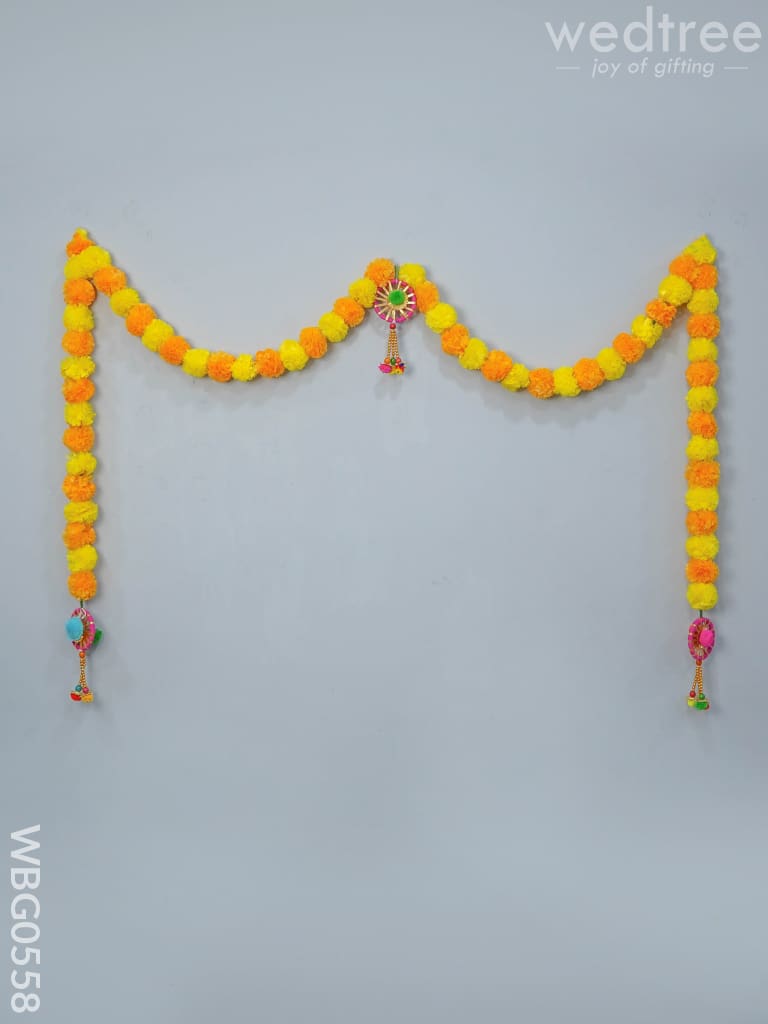Artificial Mixed Color Marigold Flower Garland Thoran - WBG0558