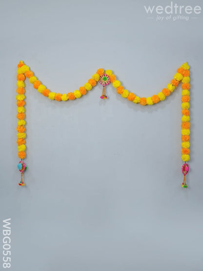 Artificial Mixed Color Marigold Flower Garland Thoran - WBG0558
