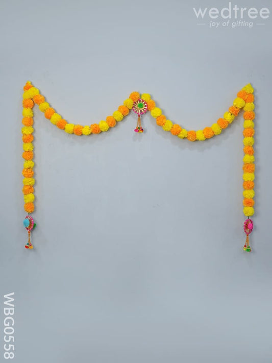 Artificial Mixed Color Marigold Flower Garland Thoran - WBG0558