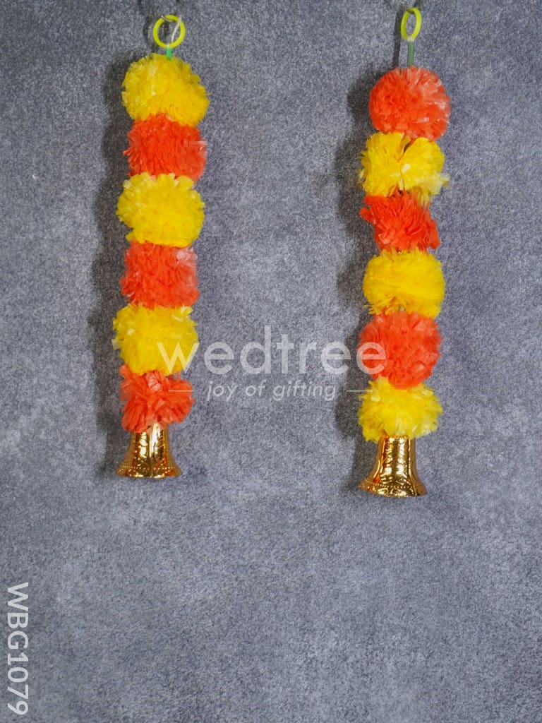 Artificial Mixed Color Marigold Flower Thoran with Bells - WBG1079