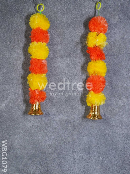 Artificial Mixed Color Marigold Flower Thoran with Bells - WBG1079