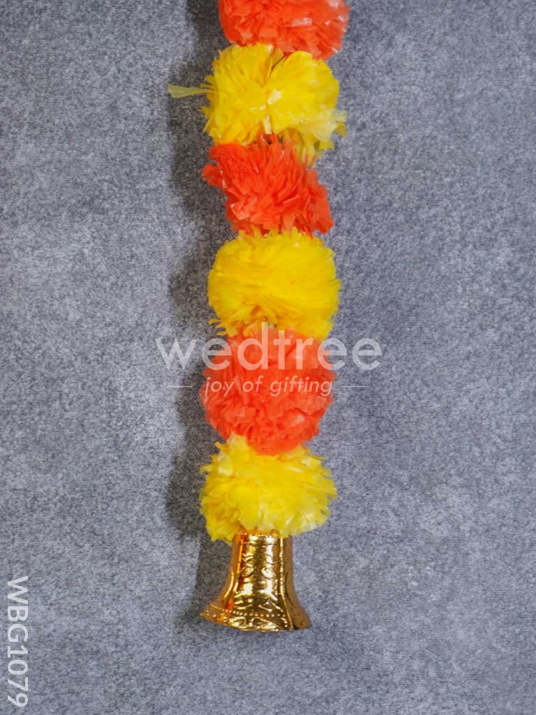 Artificial Mixed Color Marigold Flower Thoran with Bells - WBG1079