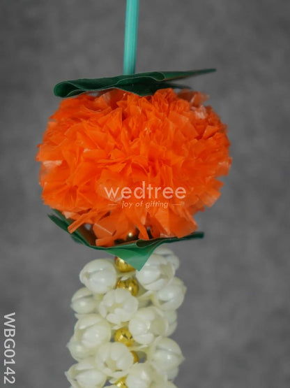 Artificial Orange Marigold Flower Thoran - Set of 2 - WBG0142