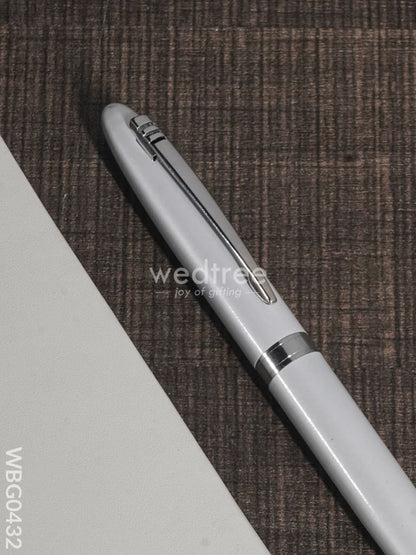Ball Point Roller Pen (Pearl White Finish) - WBG0432