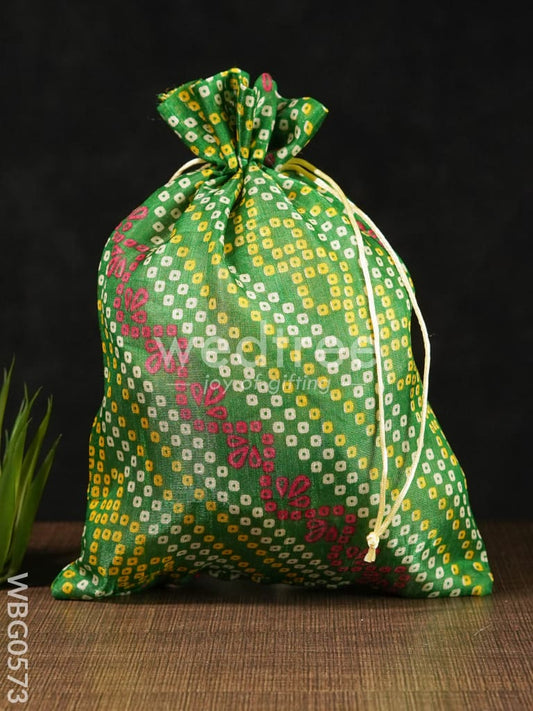 Bandhani Print String Bag (12x9) - WBG0573