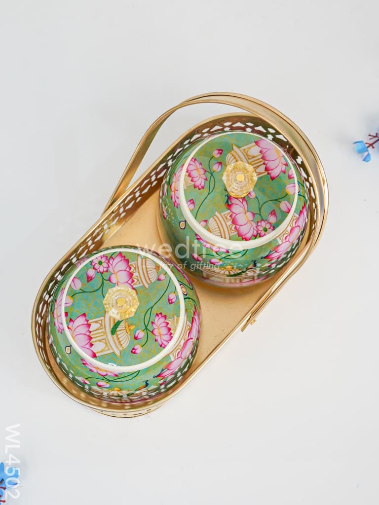 Basket with Metal Jars - WL4502
