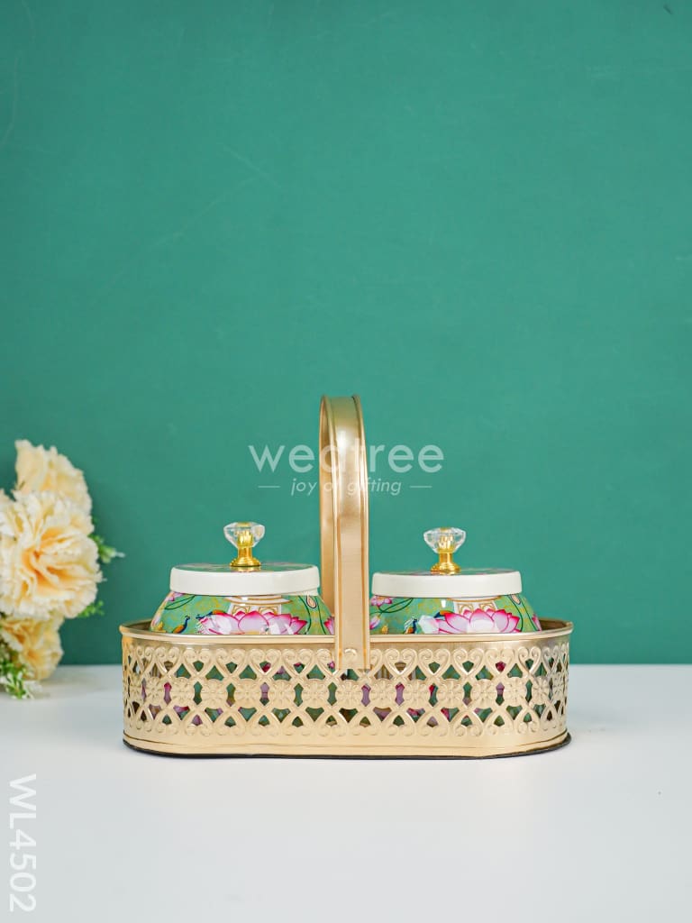 Basket with Metal Jars - WL4502