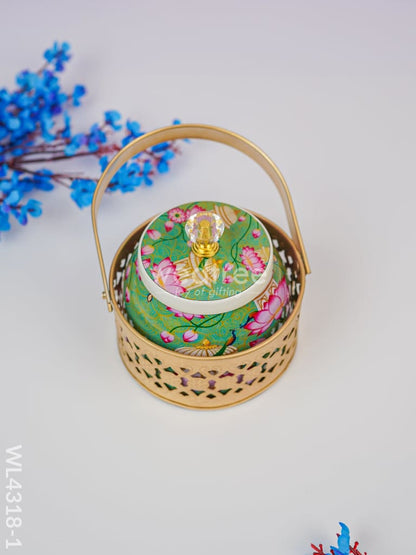 Basket With Tin Jar - WL4318