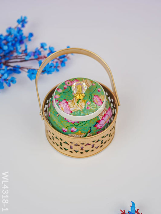 Basket With Tin Jar - WL4318