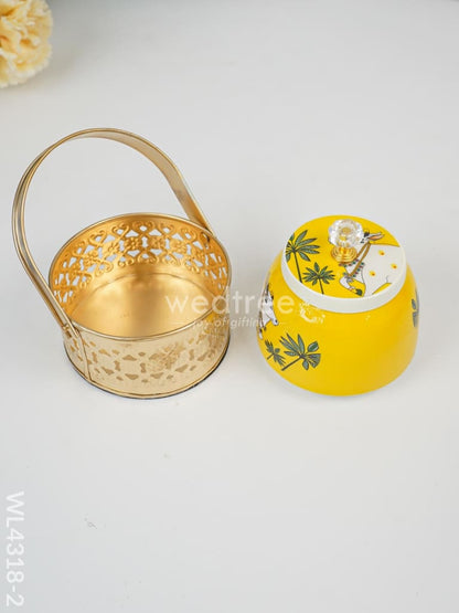 Basket With Tin Jar - WL4318