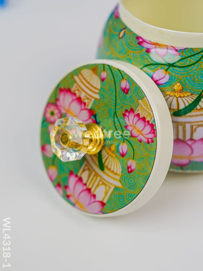 Basket With Tin Jar - WL4318