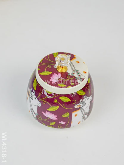 Basket With Tin Jar - WL4318