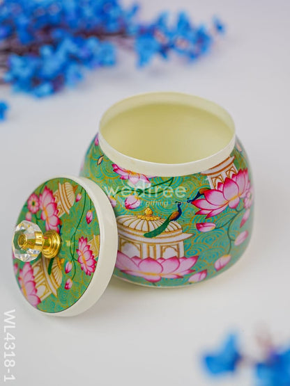 Basket With Tin Jar - WL4318