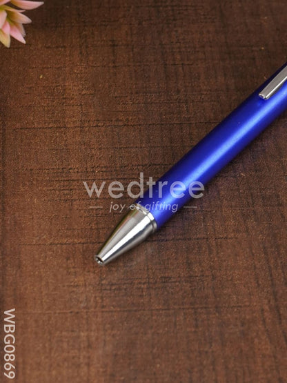Blue Matte with Silver Finish - Ball Point Pen - WBG0869