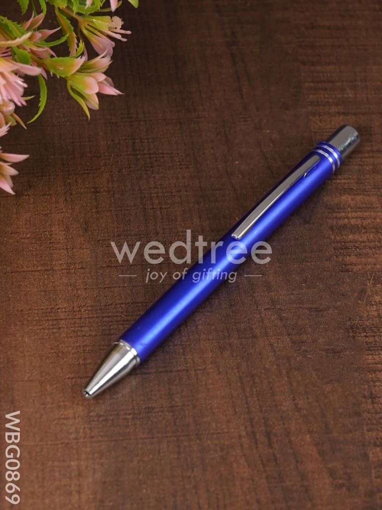 Blue Matte with Silver Finish - Ball Point Pen - WBG0869