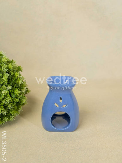 Blue Pottery Diffuser Candle Holder with Lavender Oil and Incense Sticks - WL3505-2