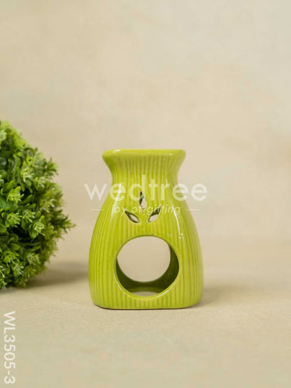 Blue Pottery Diffuser Candle Holder with Lemon Grass Oil and Incense Sticks - WL3505-3