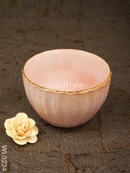 Bowl Antique (Light Pink & Gold) - Set of 2 - WL0224