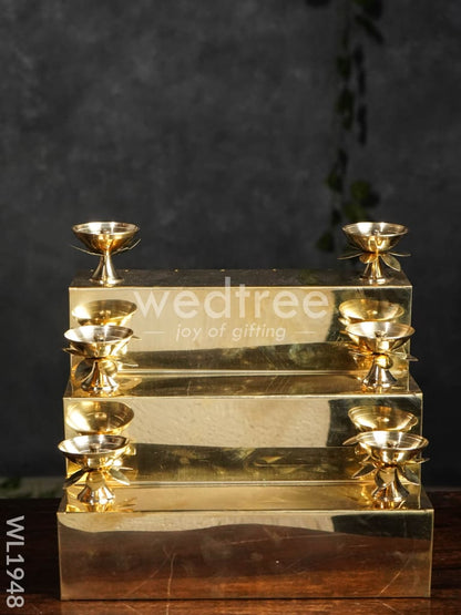 Brass 3 Step Golu Stand - WL1948