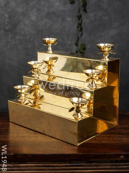 Brass 3 Step Golu Stand - WL1948