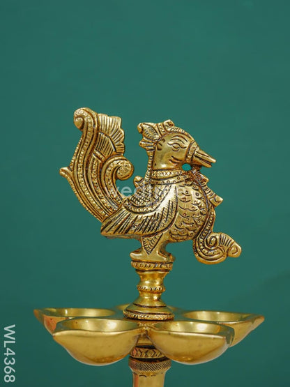 Brass 5 Face Annapakshi Diya With Stand - WL4368