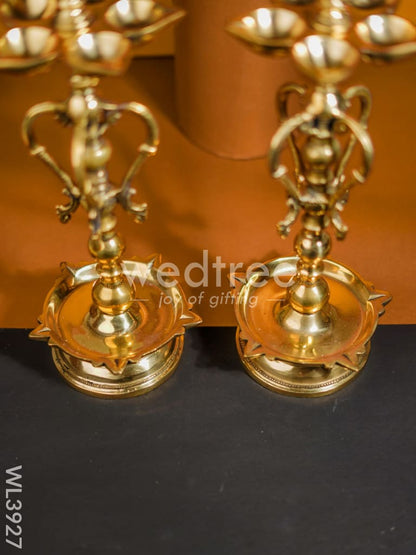 Brass 5 Face Annapakshi Kuthuvilakku - Set of 2 - WL3927