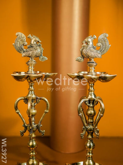 Brass 5 Face Annapakshi Kuthuvilakku - Set of 2 - WL3927