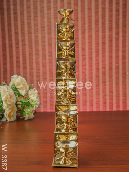Brass 7 Step Diya Stand Wall Hanging - WL3387
