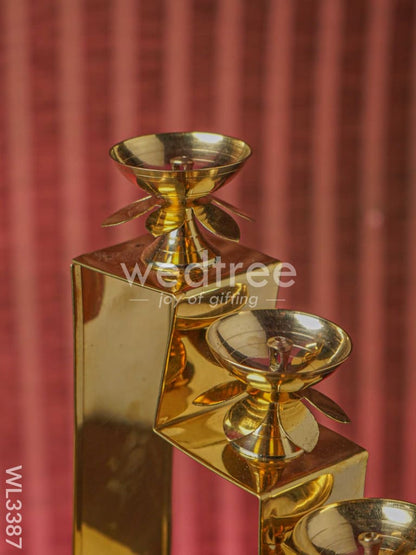 Brass 7 Step Diya Stand Wall Hanging - WL3387