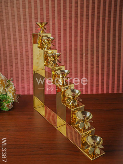 Brass 7 Step Diya Stand Wall Hanging - WL3387