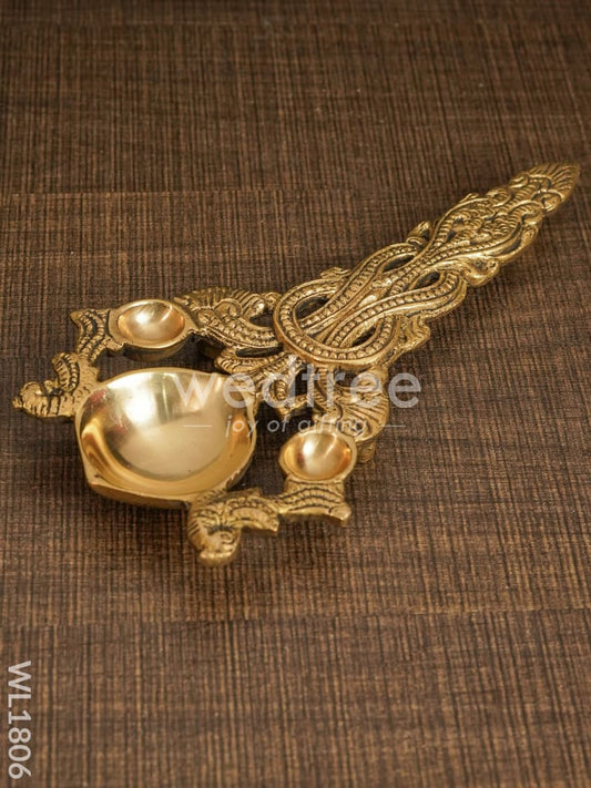 Brass Aarti Diya - 7 inches - WL1806
