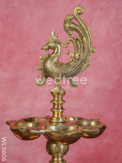 Brass Annapakshi 5 Face Diya with Tri-Stand - WL3606
